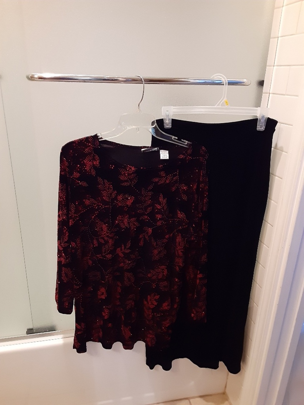 Fashion Bug Formal Velvet Maxi Skirt & Sparkly Top Set